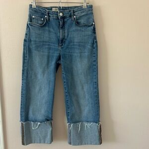 Pilcro by Anthropologie Cuffed Crop Jeans Sz 30P Inseam 22.5" Mid Rise